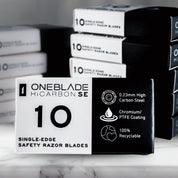 100 Safety Razor Blades stacked