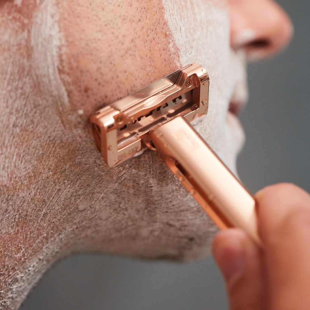 man shaving with Genesis OneBlade Single Blade Razor