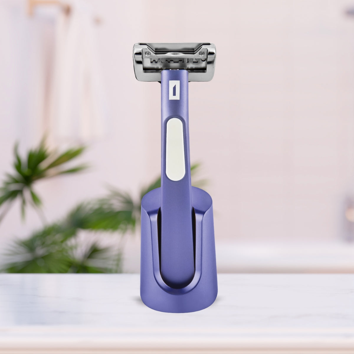 Lavender Dawn Women's Single Blade Safety Razor in Matching Stand