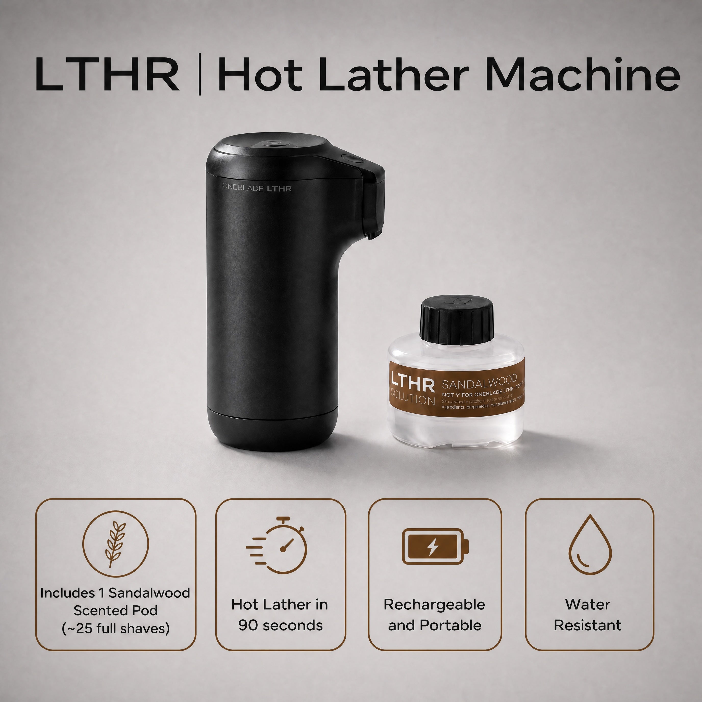 LTHR Hot Lather Machine — Wireless 90-Second Lather at Home | OneBlade