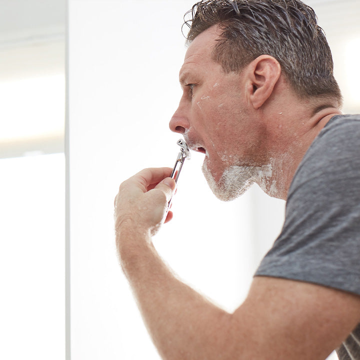 OneBlade Shaving your mustache with a single edge razor