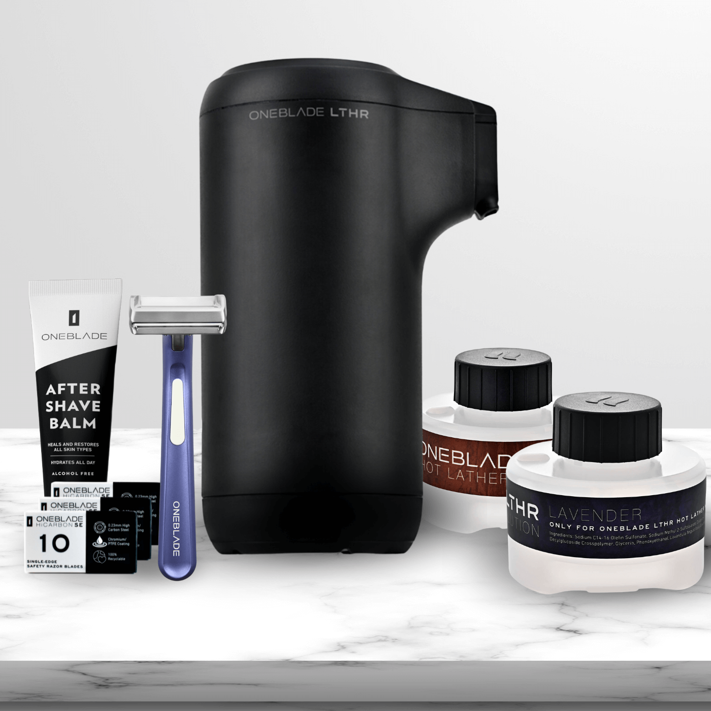 OneBlade Dawn, LTHR, LTHR Pods, HiCarbon SE Blades, and After Shave Balm Bundle
