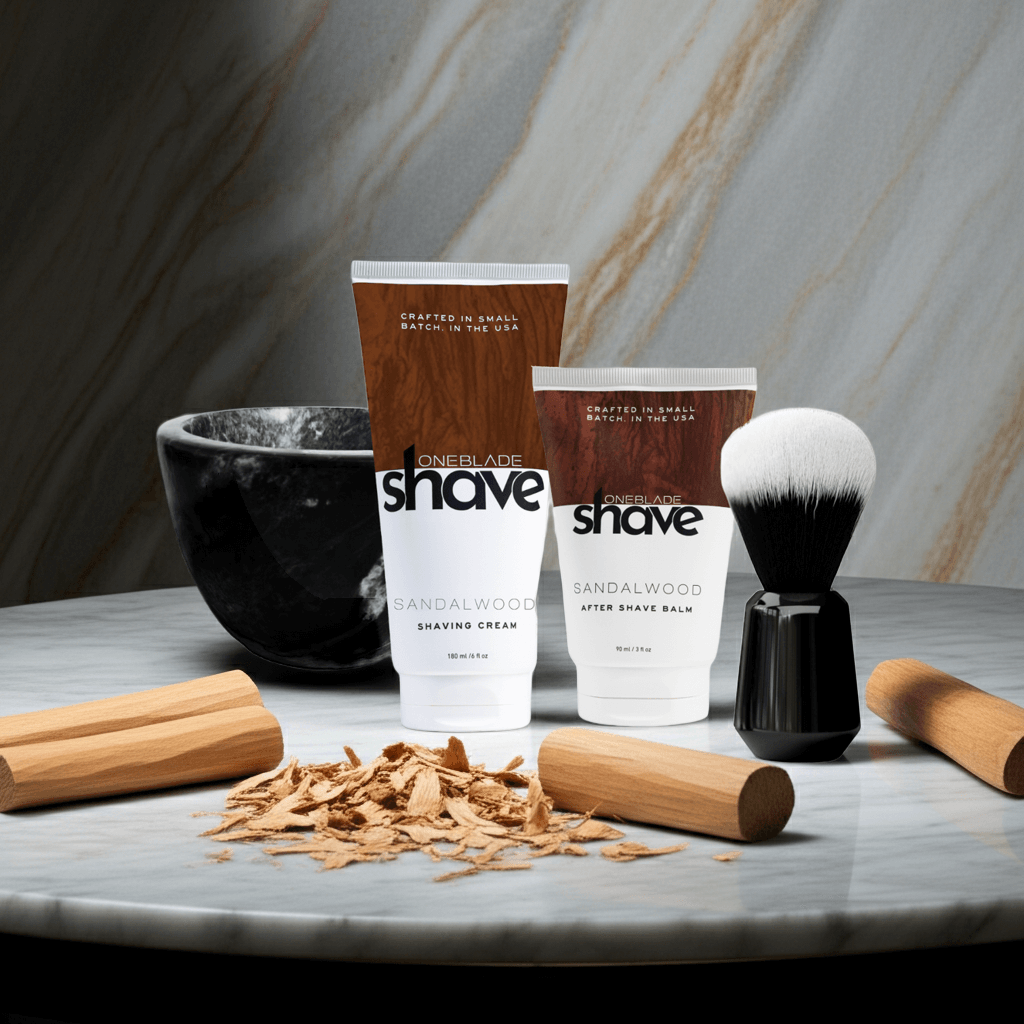 Shaving Accessories Kit with Sandalwood scented skincare