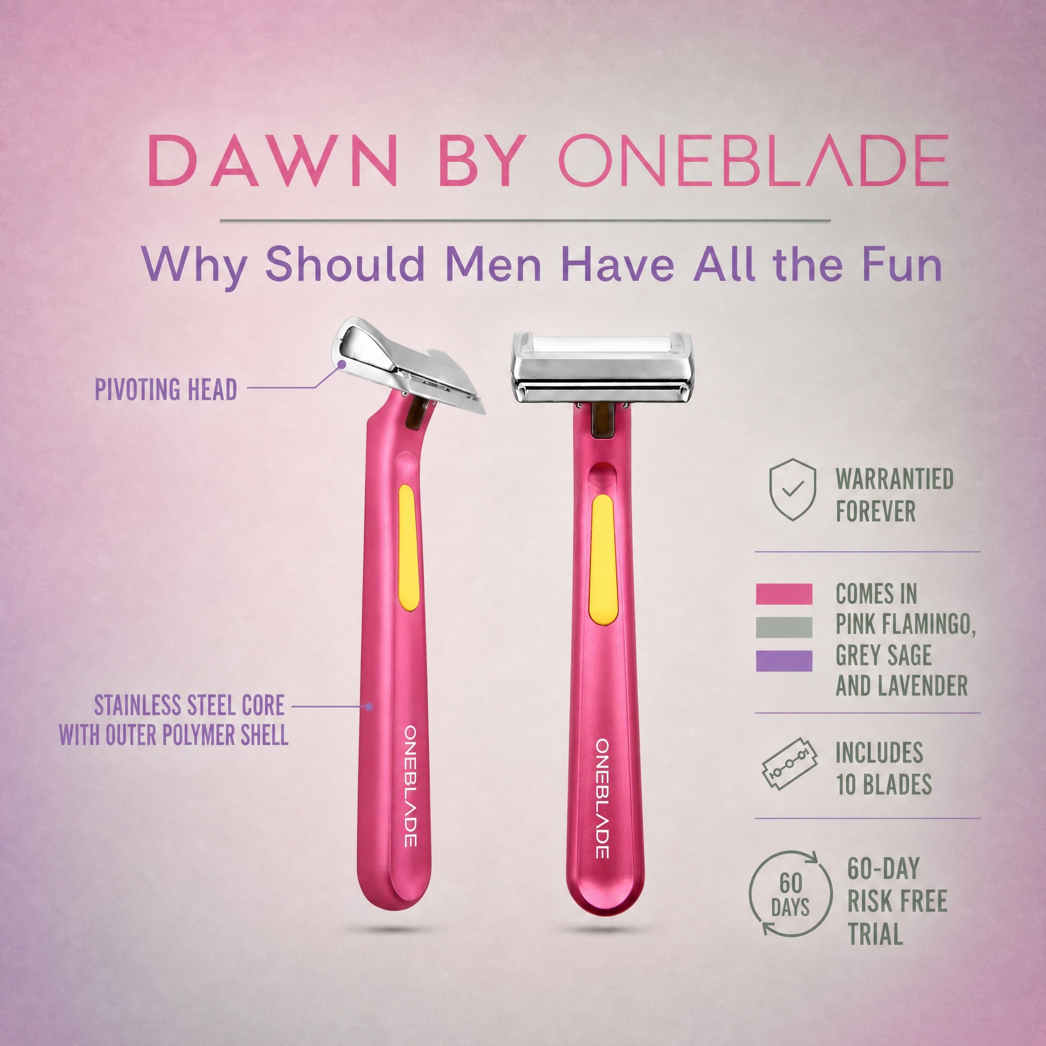 One Blade Razor E Single-Edge Safety Razor for Women | Dawn by OneBlade