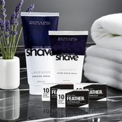 Lavender Shaving Essentials Skincare Bundle with Feather Safety Razor Blades