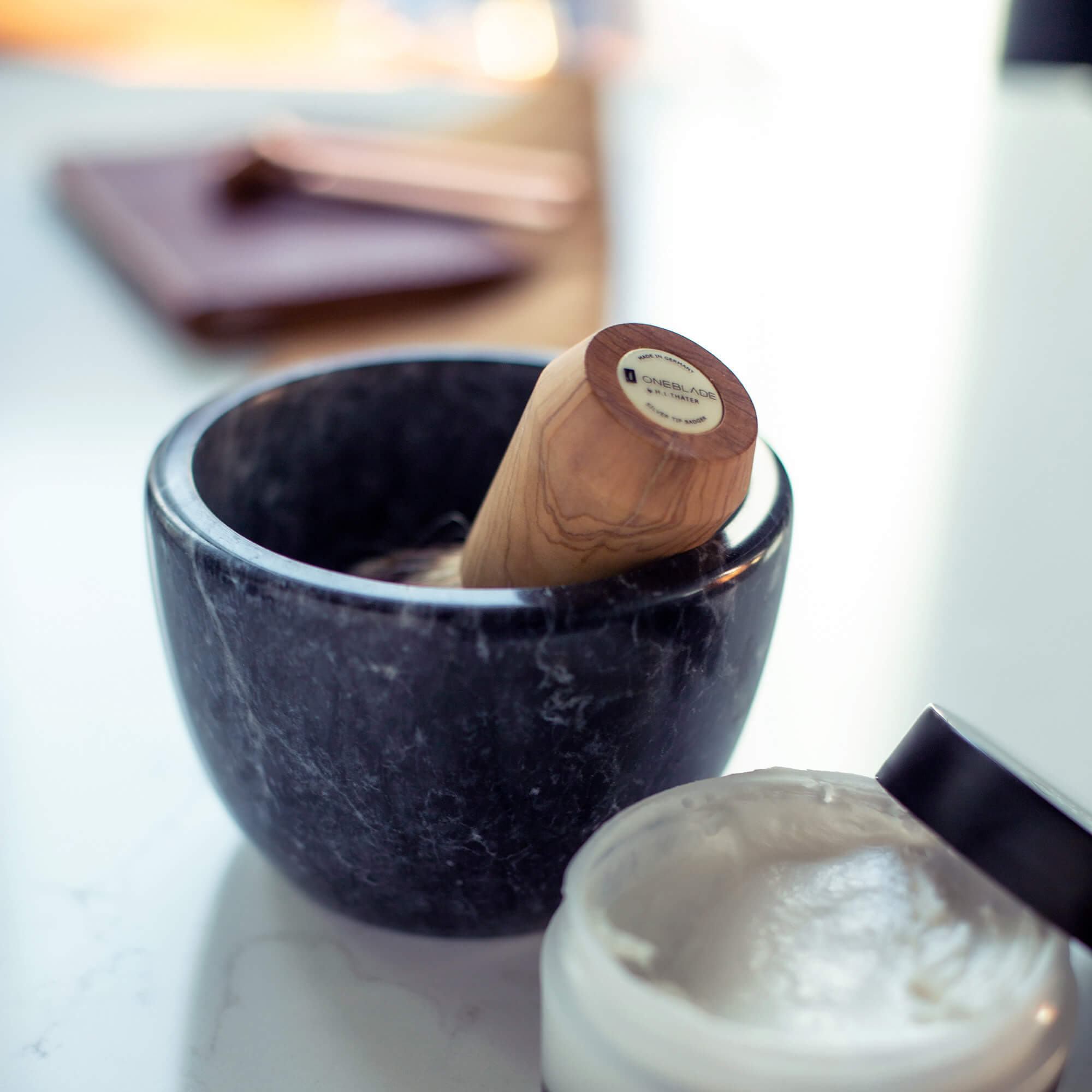 Black Marble Shave Bowl OneBlade Set 4