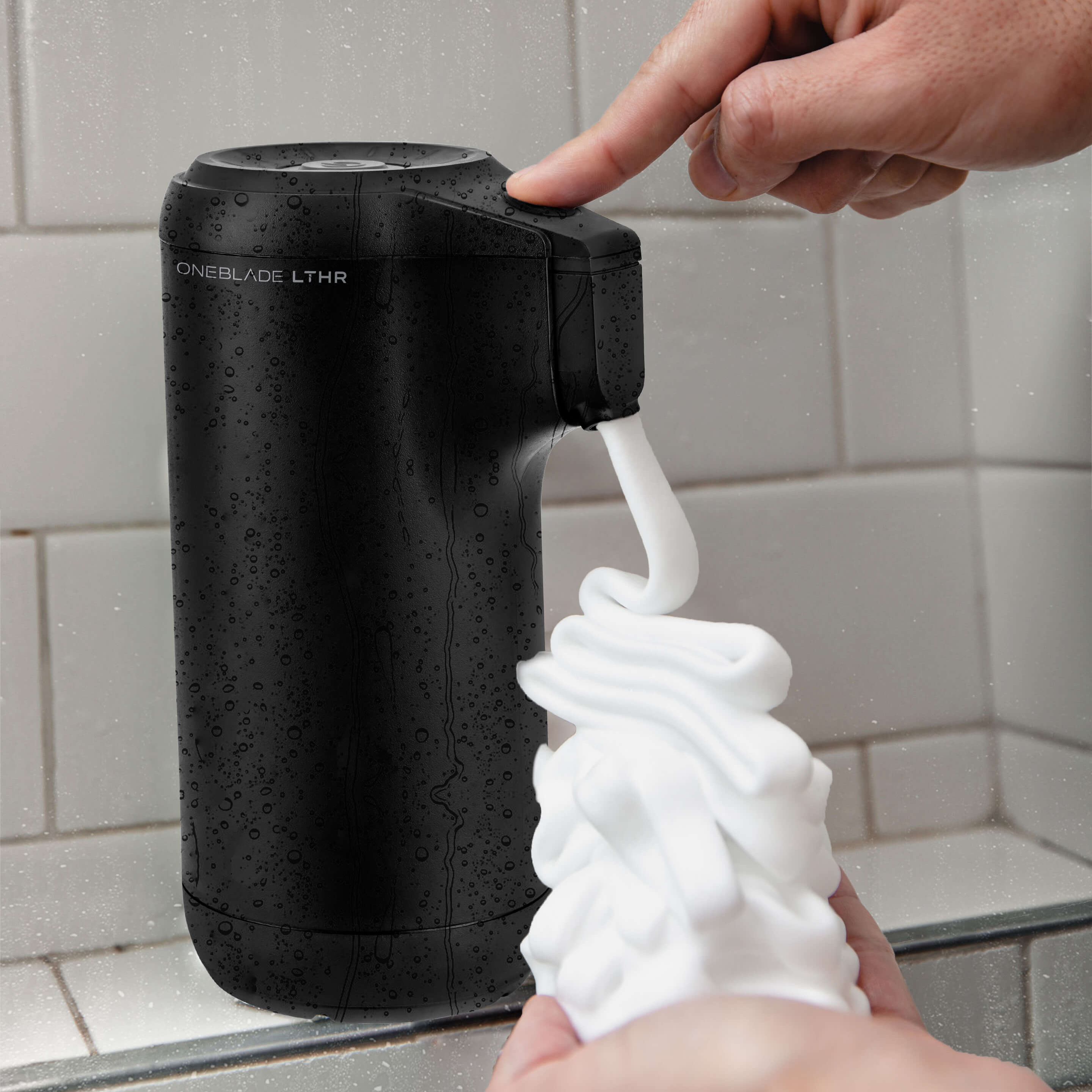 Hot Lather machine dispensing Lathered Shaving Cream