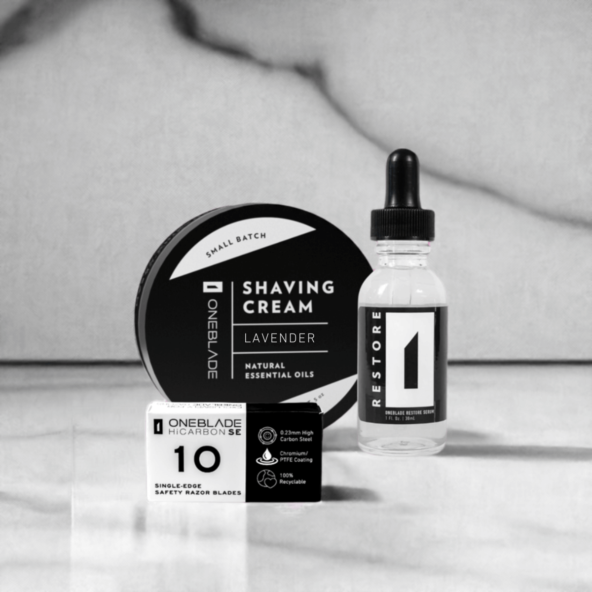 Lavender Shaving Cream, Restore Serum and 10 HiCarbon SE Blades
