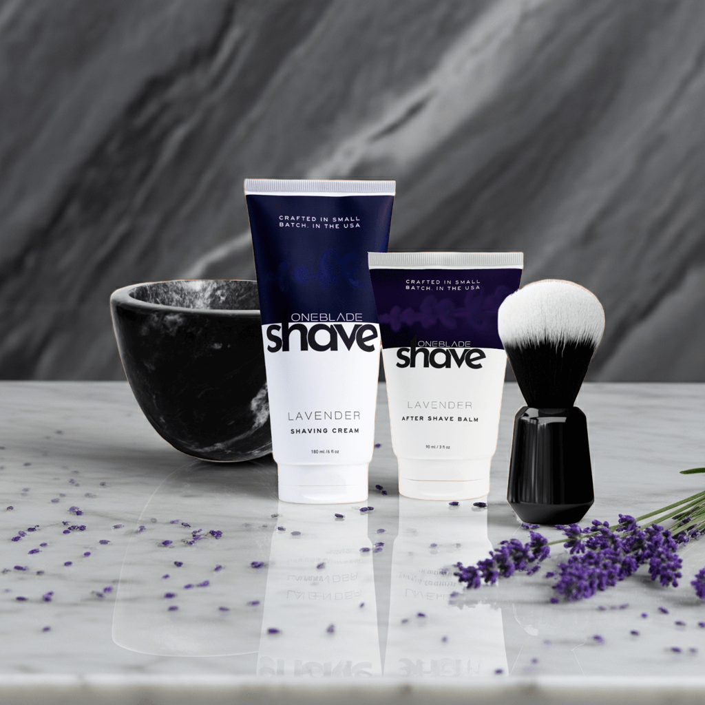 Shaving Accessories Kit with Lavender scented skincare