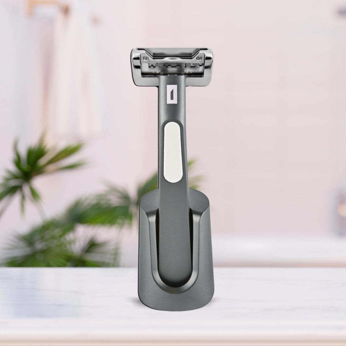 Grey Sage Dawn Women's Single Blade Safety Razor in Matching Stand